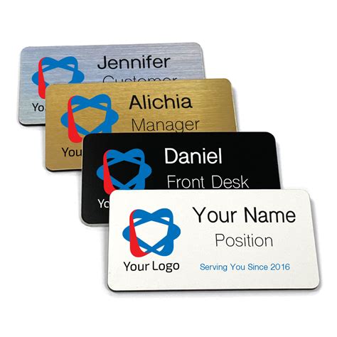 printed name tags with logo.